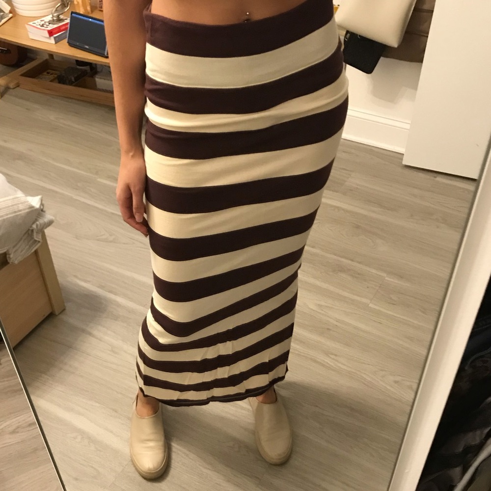 Free People Striped Maxi Skirt